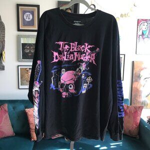 THE BLACK DAHLIA MURDER size 3XL Black Skull Cemetery Dagger Long Sleeve T-Shirt